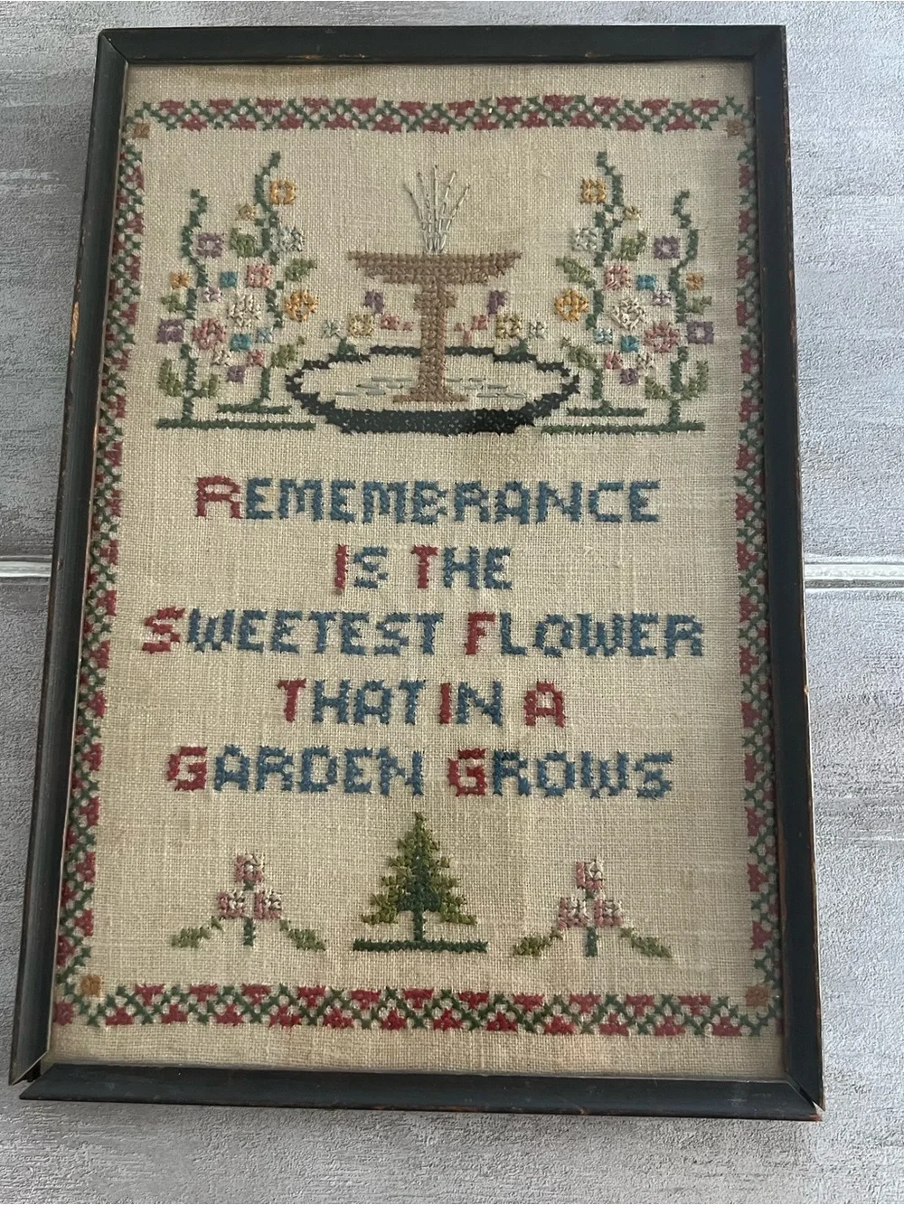 Vintage Cross Stitch Framed 